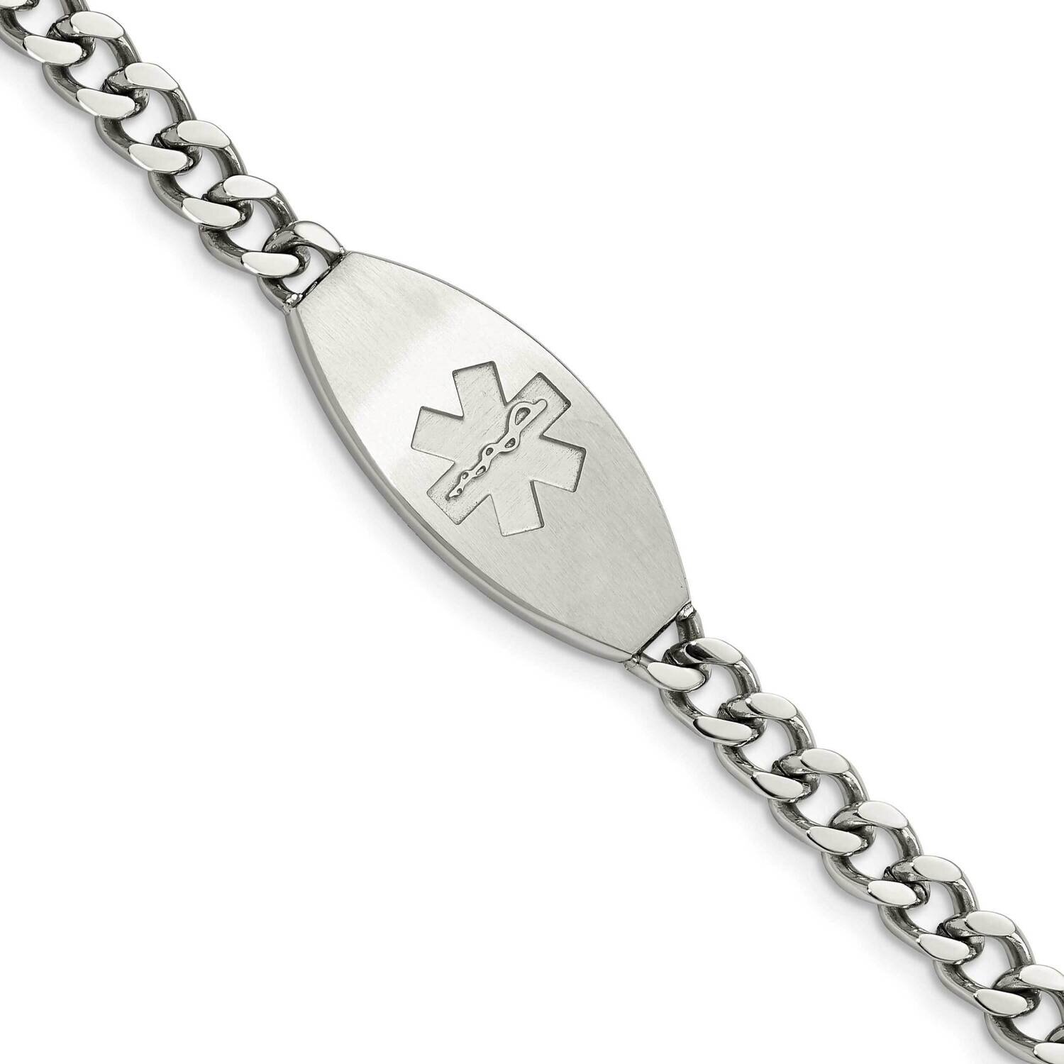 Medical ID Bracelet Stainless Steel Brushed SRB1551-8.5