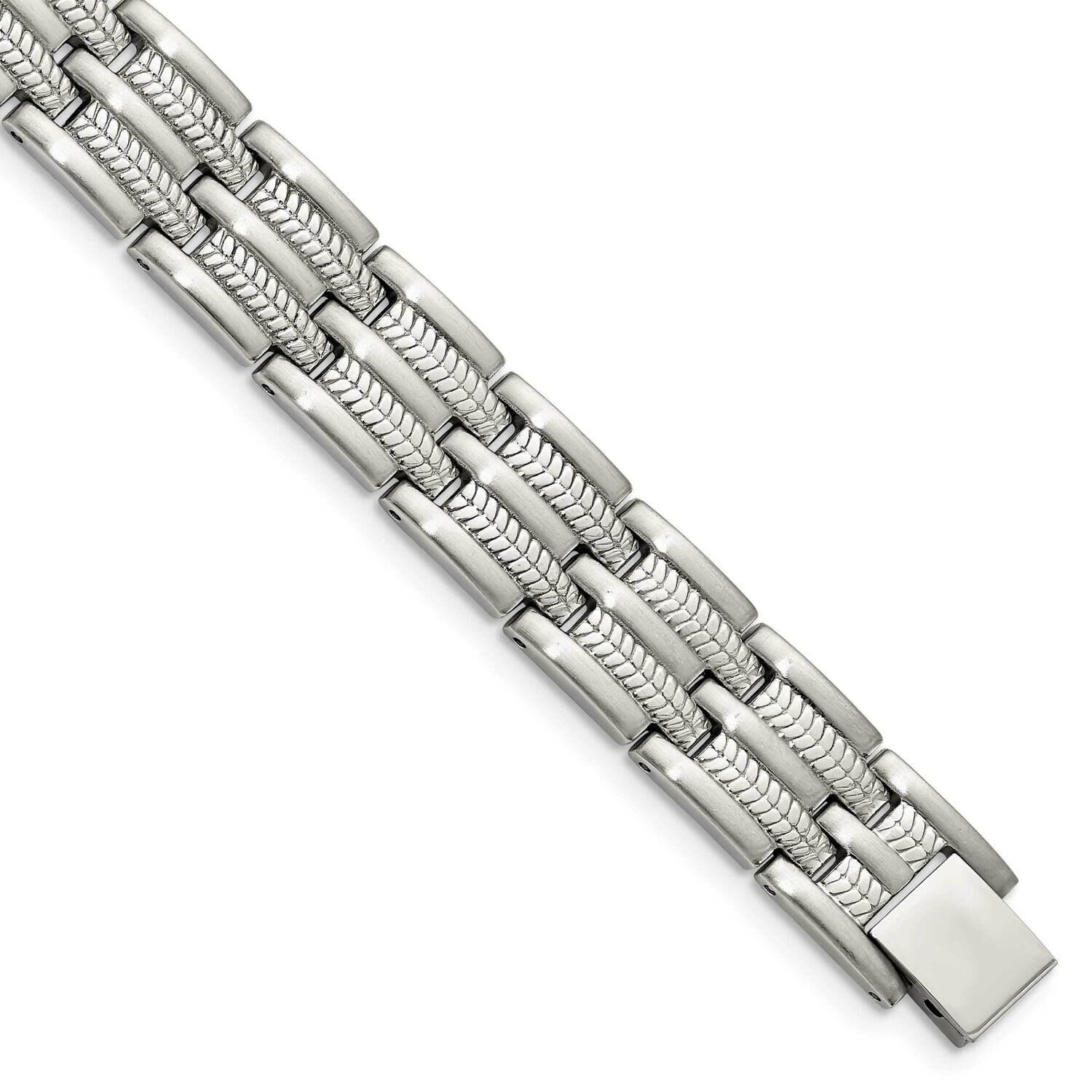 8.75 Inch Bracelet Stainless Steel Brushed and Polished SRB155-8.75 by Chisel, MPN: SRB155-8.75, 88…