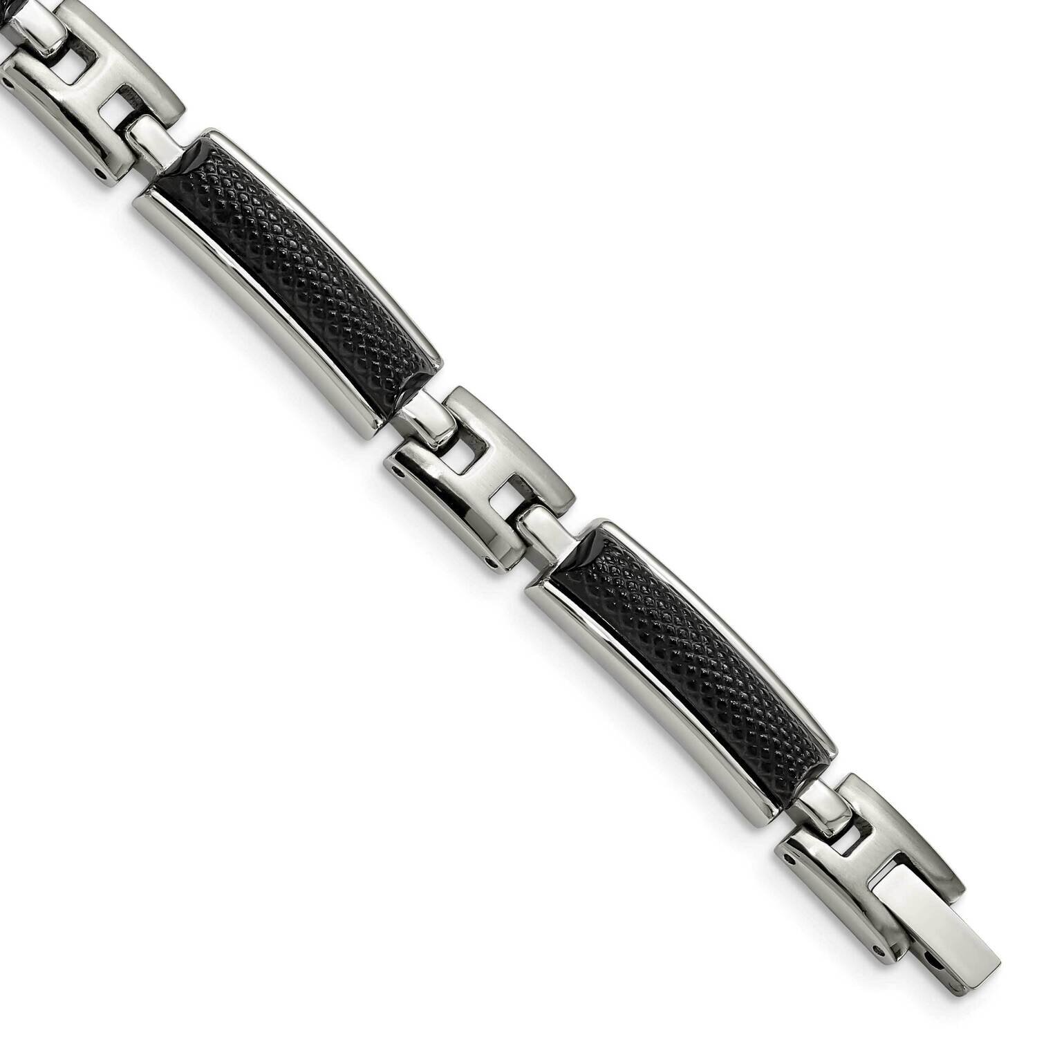 Brushed Black IP-plated Bracelet Stainless Steel Polished SRB1594-8.25