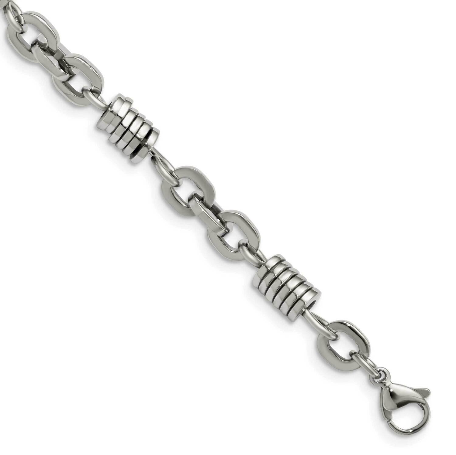 9 Inch Bracelet Stainless Steel Polished SRB161-9