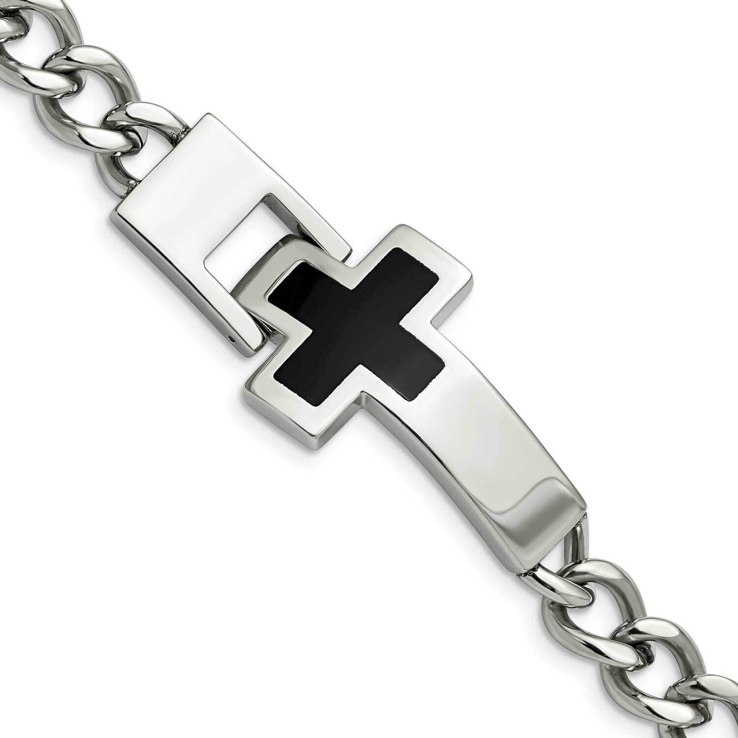 Enameled Cross 9.25 Inch Bracelet Stainless Steel SRB172-9.25 by Chisel, MPN: SRB172-9.25, 88395774…