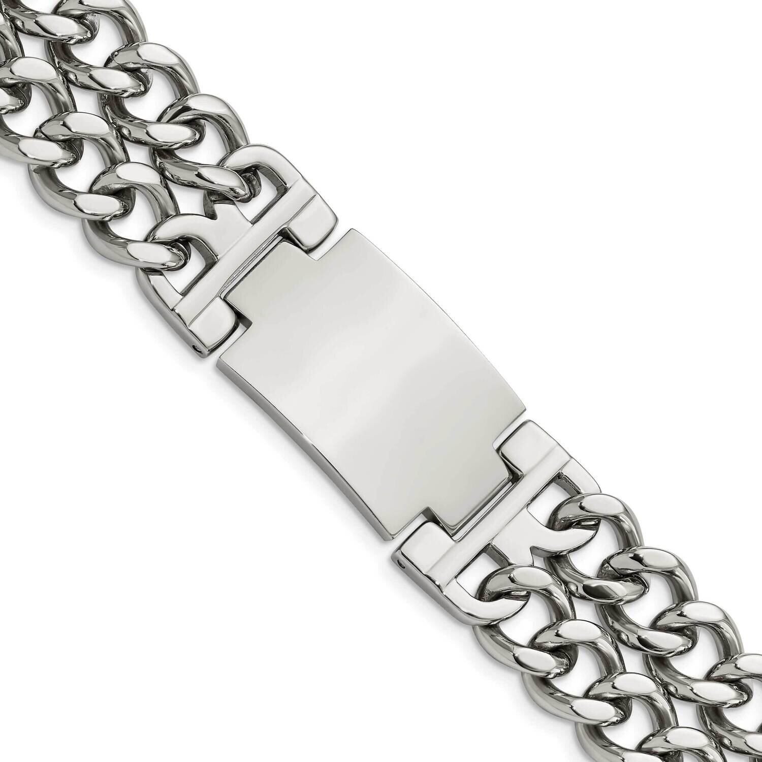 8 Inch ID Bracelet Stainless Steel Polished SRB295-8 by Chisel, MPN: SRB295-8, 883957746371