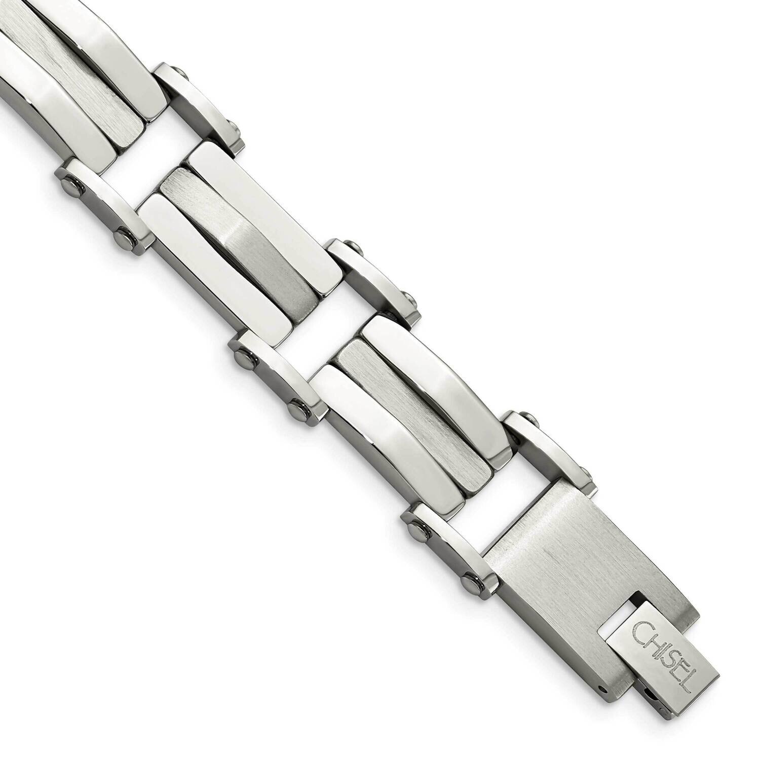 Polished 8.5 Inch Bracelet Stainless Steel Brushed SRB494-8.5 by Chisel, MPN: SRB494-8.5, 886774035…