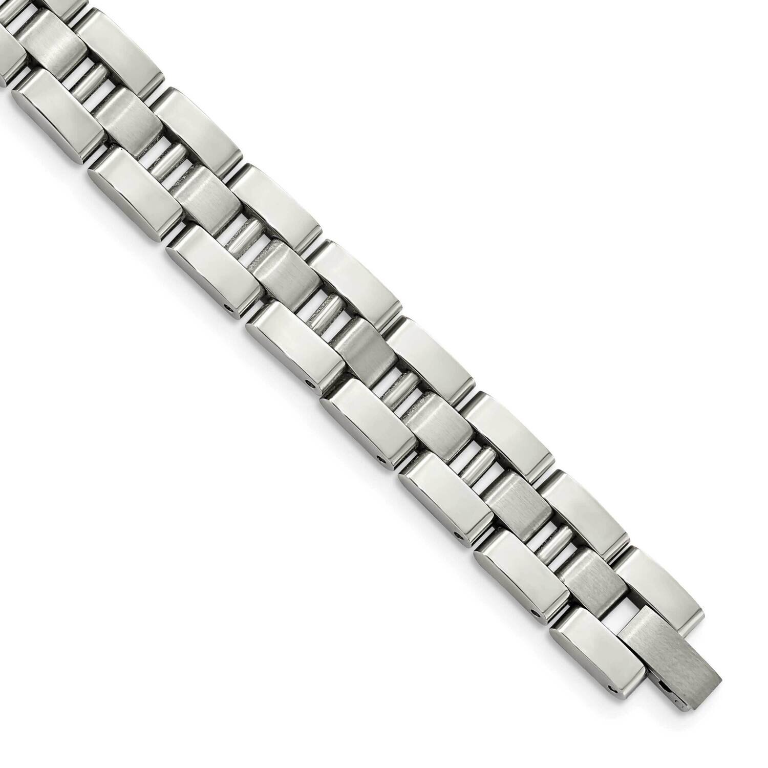 8.25 Inch Bracelet Stainless Steel Brushed and Polished SRB520-8.5