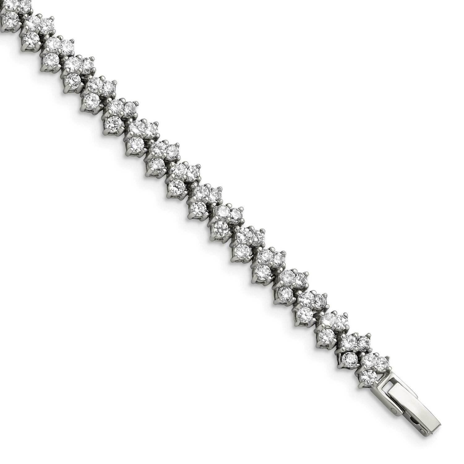 Fancy CZ Stone Stone 7.5 Inch Bracelet Stainless Steel SRB817-7.5 by Chisel, MPN: SRB817-7.5, 19110…