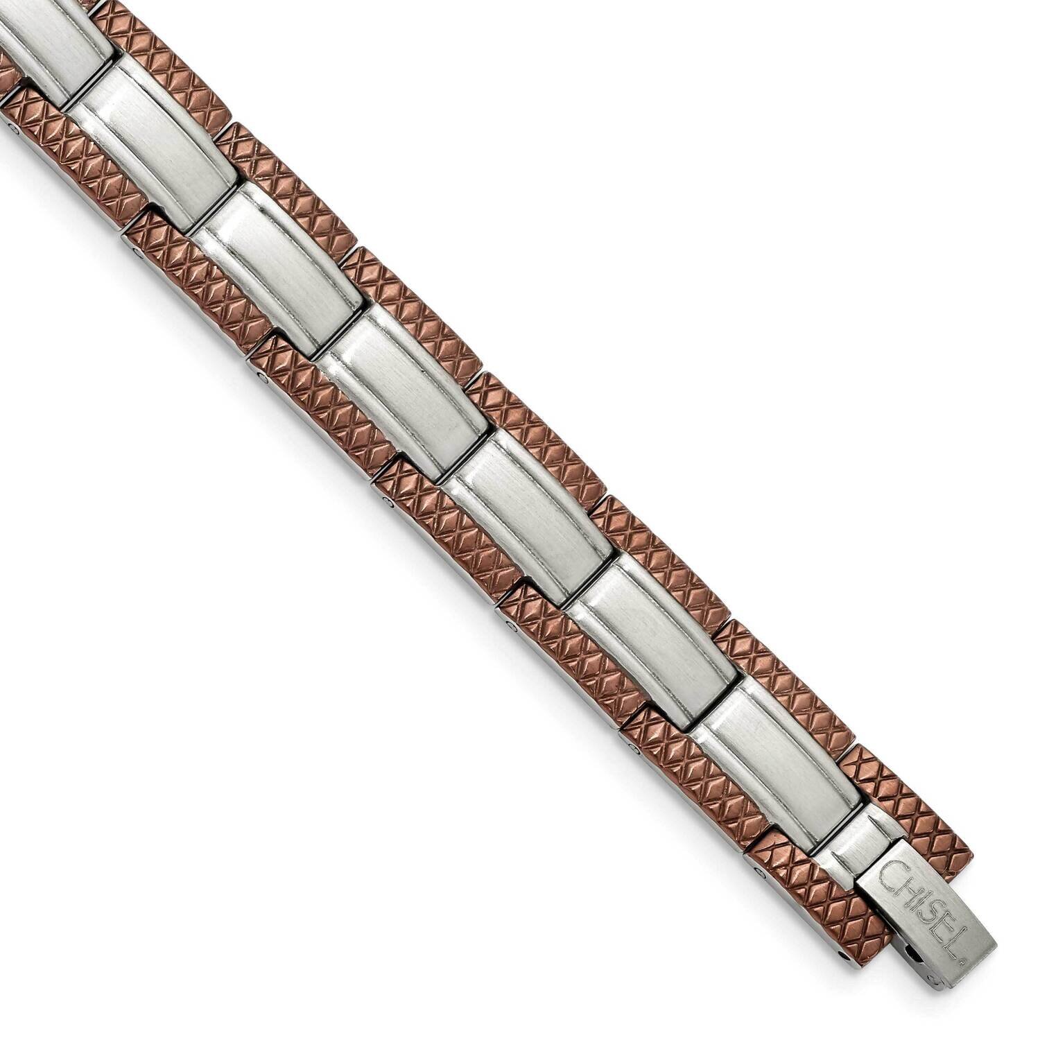Brown IP-plated 8.75 Inch Bracelet Stainless Steel SRB902-8.75