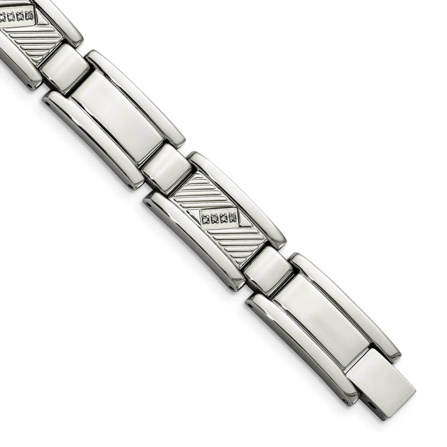 Textured &amp; Polished Diamonds 8.5 Inch Bracelet Stainless Steel SRB923-8.5 by Chisel, MPN: SRB923-8.…
