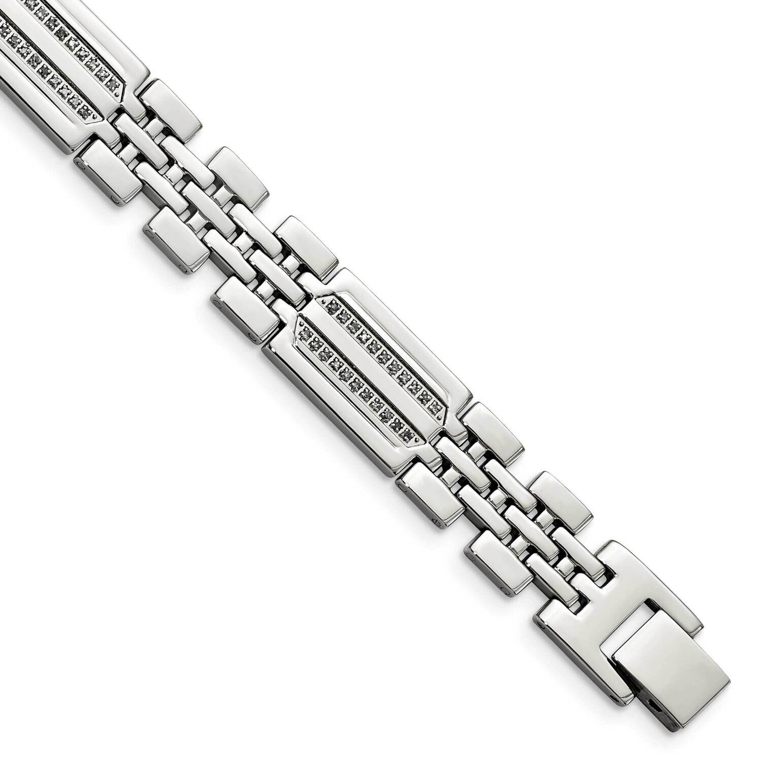Diamonds Fancy 8.75 Inch Bracelet Stainless Steel Polished SRB926-8.75 by Chisel, MPN: SRB926-8.75,…