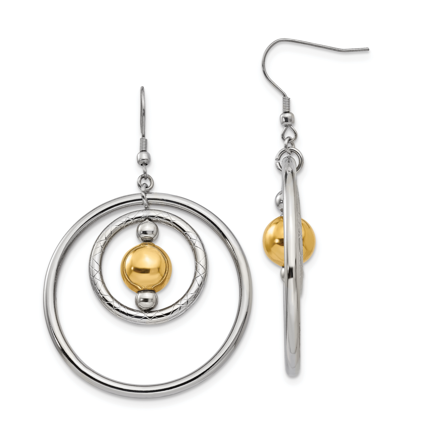 Yellow IP-plated Shepherd Hook Earrings Stainless Steel Polished SRE1005 by Chisel, MPN: SRE1005, 1…