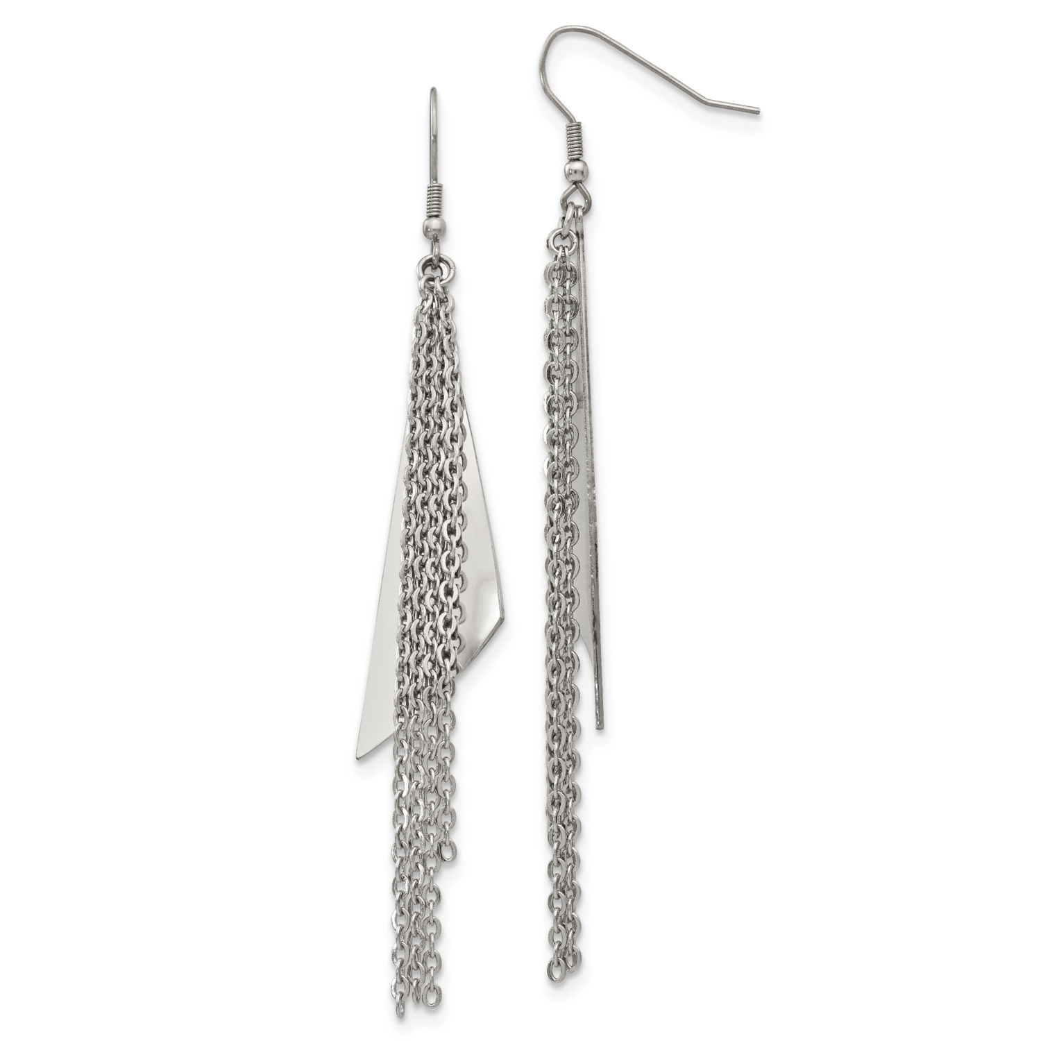 Shepherd Hook Dangle Earrings Stainless Steel Polished SRE1029 by Chisel, MPN: SRE1029, 191101644948