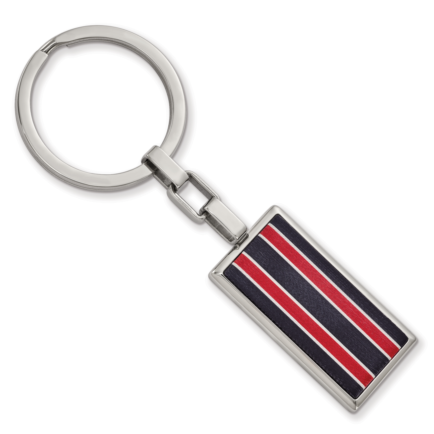 Black and Red Fiber Glass Key Chain Stainless Steel Polished SRK165