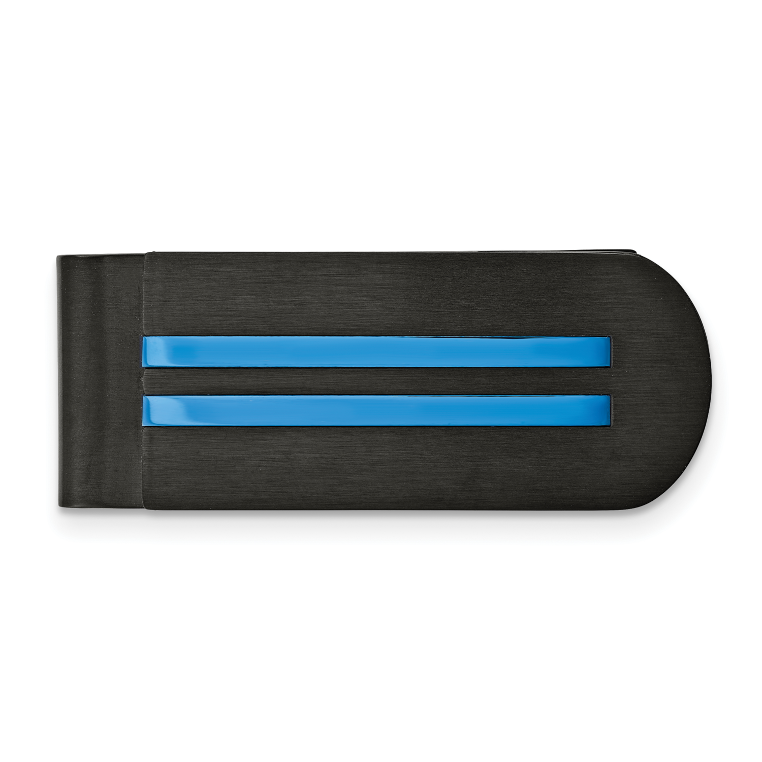 Black/Blue IP-plated Money Clip Stainless Steel Brushed and Polished SRM195