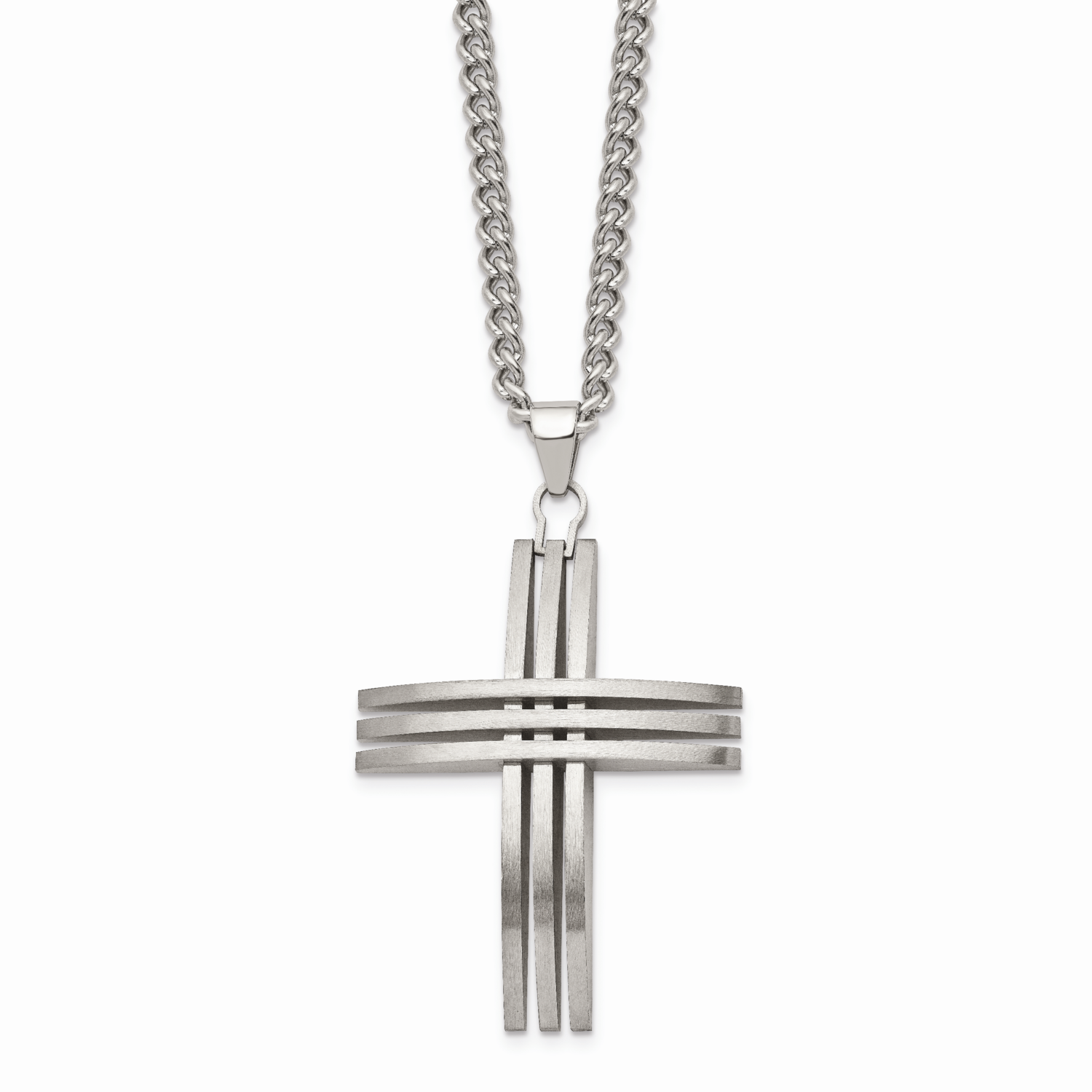 Cross 24 Inch Necklace Stainless Steel SRN107-24