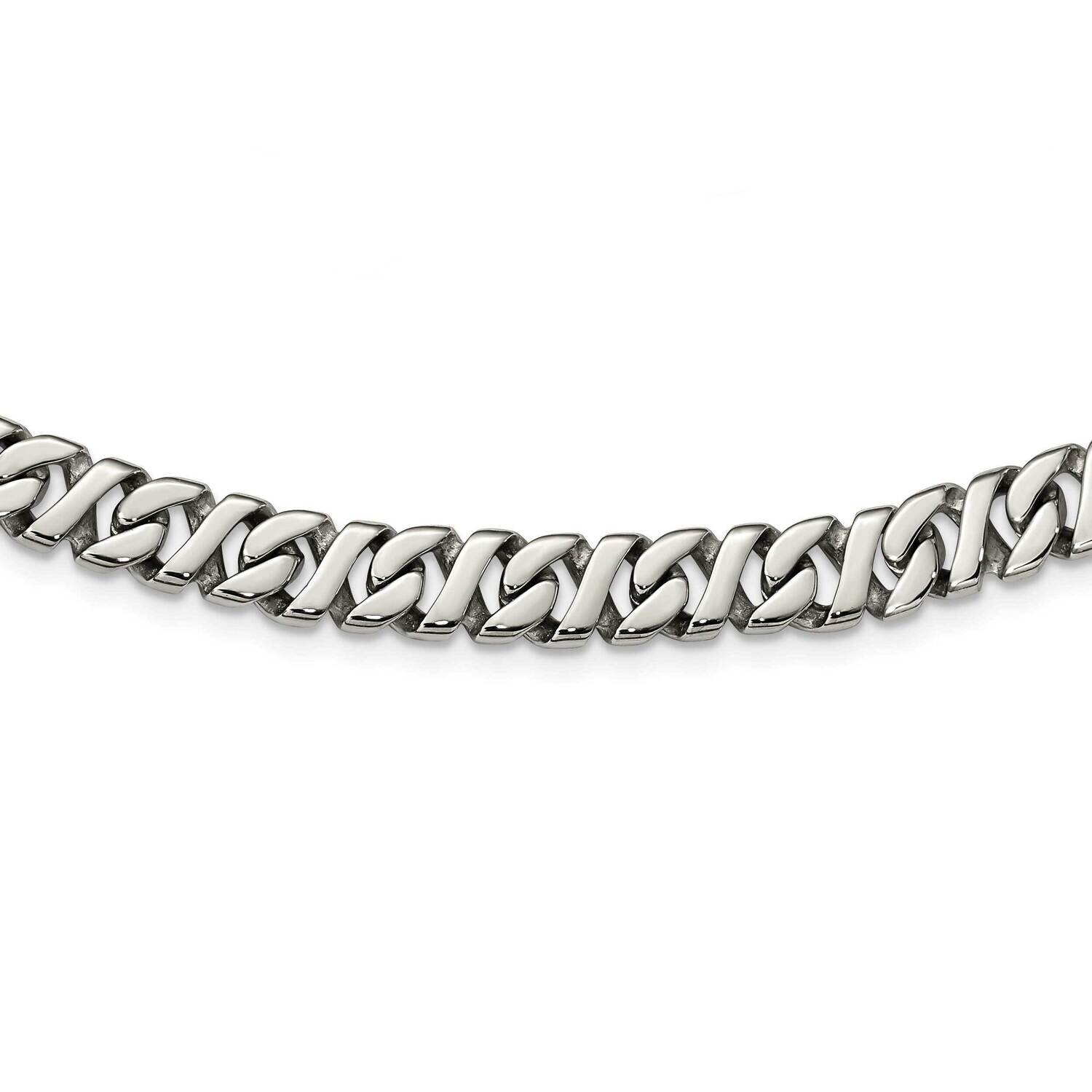 Link 24 Inch Necklace Stainless Steel Polished SRN1094-24 by Chisel, MPN: SRN1094-24, 883957550343