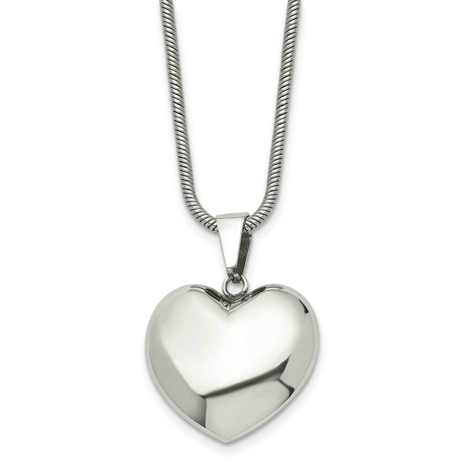 Puff Heart 20 Inch Necklace Stainless Steel Polished SRN1134-20 by Chisel, MPN: SRN1134-20, 1911018…