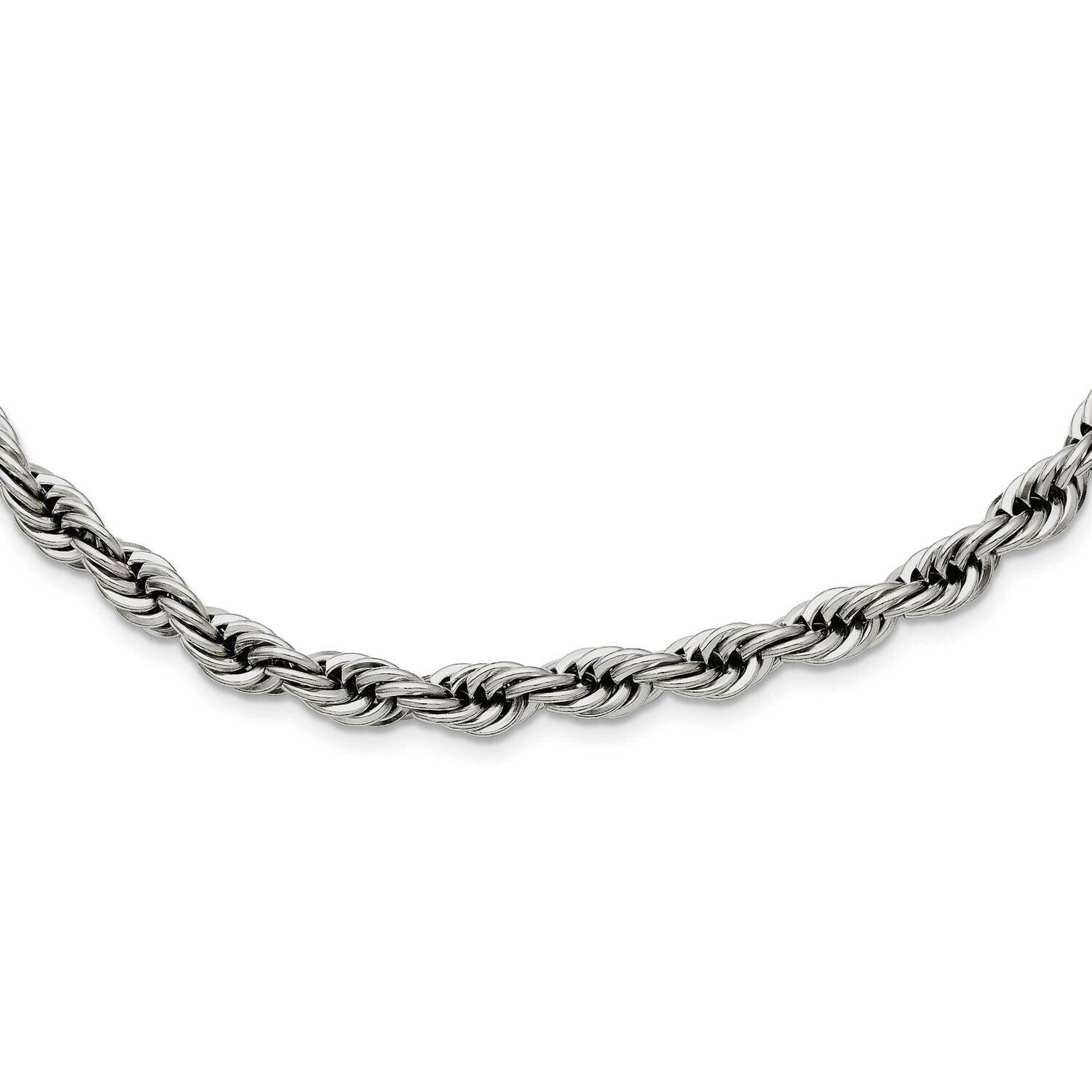 6mm Rope Necklace Stainless Steel Polished SRN1243-20