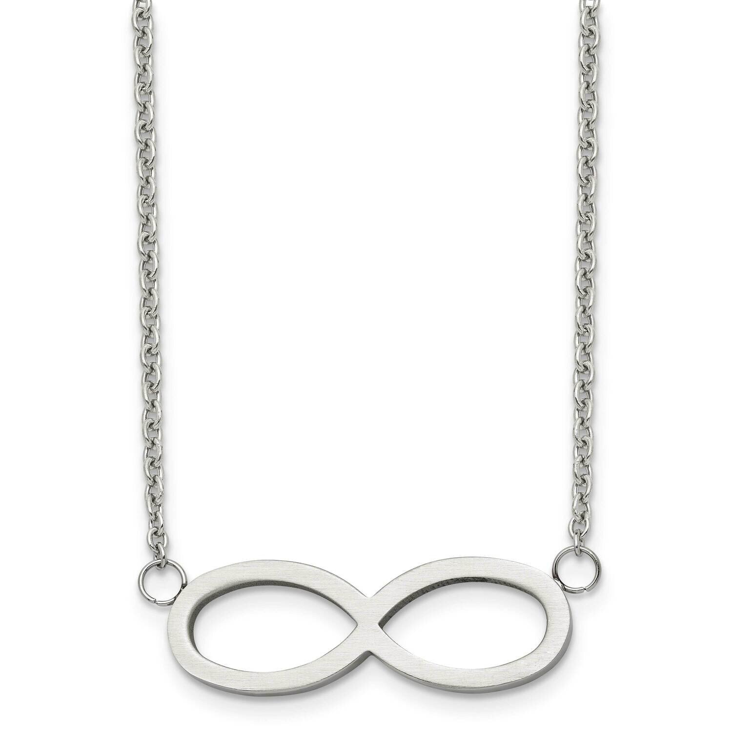 /Polished Infinity Symbol Necklace Stainless Steel Brushed SRN1293-20