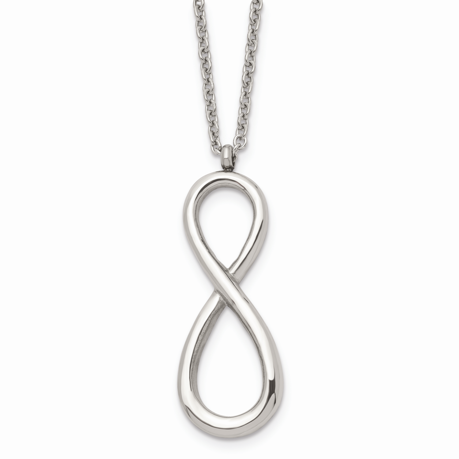 Infinity Symbol Necklace Stainless Steel Polished SRN1407-18 by Chisel, MPN: SRN1407-18, 1911016433…