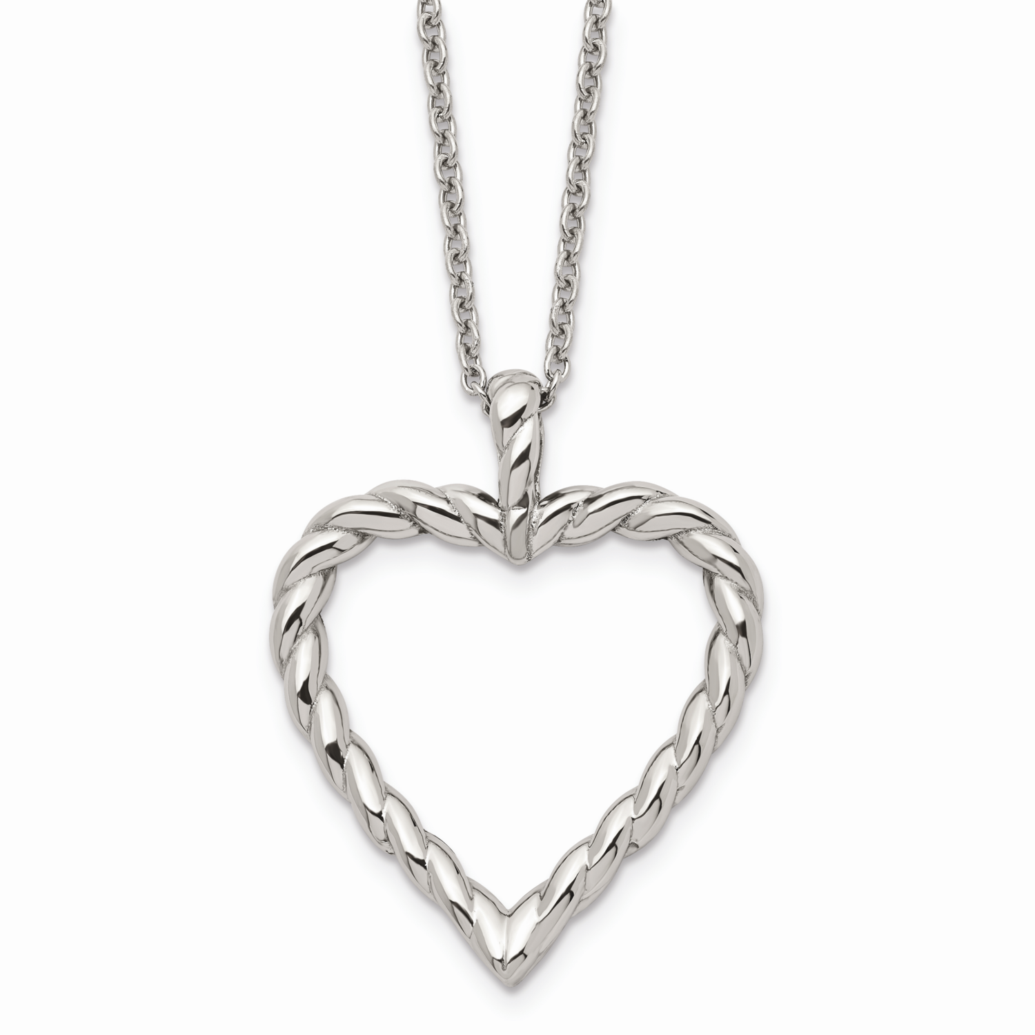 Twisted Heart Pendant Necklace Stainless Steel SRN1413-18