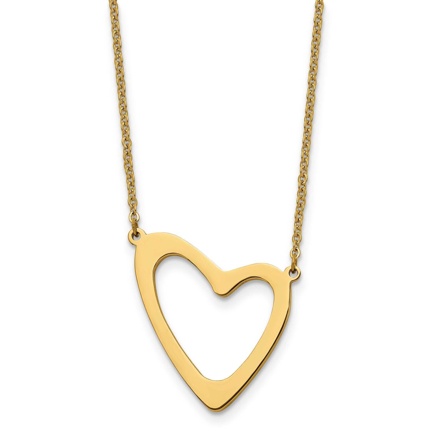 Yellow IP-plated Polished with 2 Inch Extension Necklace Stainless Steel SRN1439-17 by Chisel, MPN:…