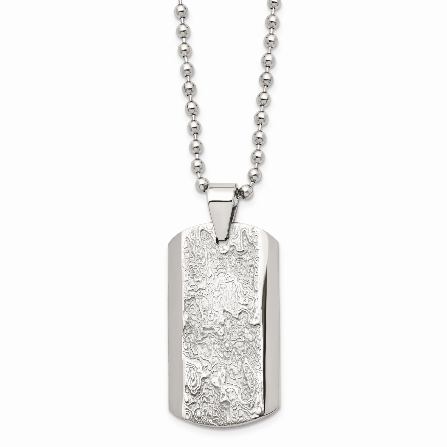 Textured Necklace Stainless Steel Polished SRN1442-24