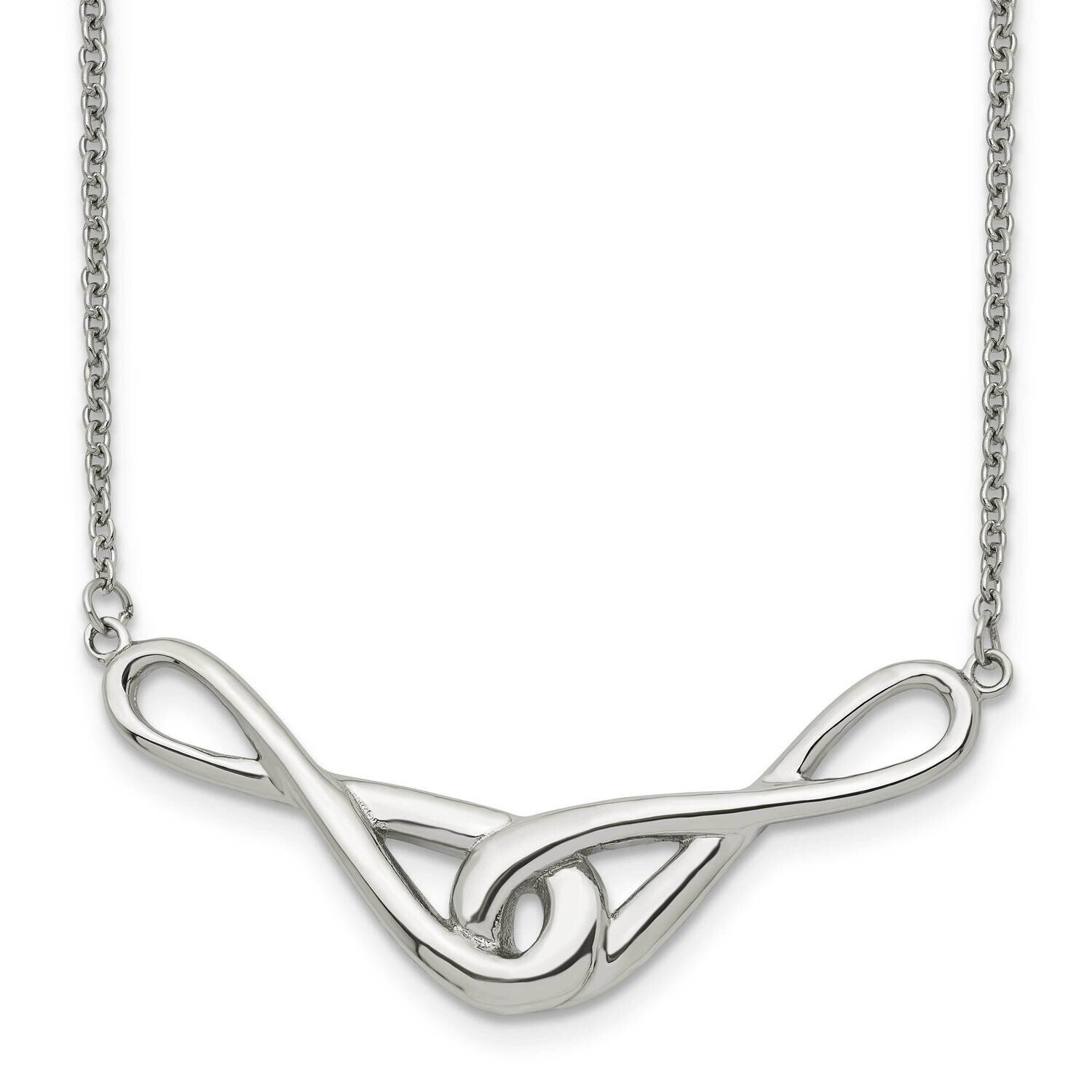 Infinity Symbols Necklace Stainless Steel Polished SRN1541-19 by Chisel, MPN: SRN1541-19, 191101020…