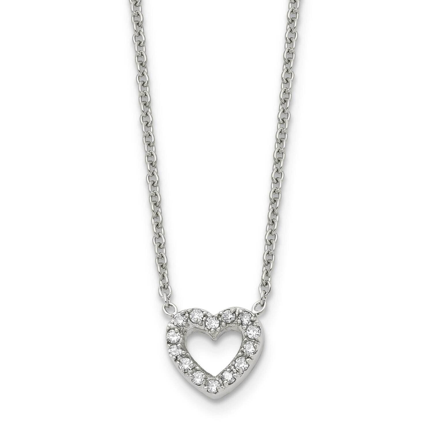 Heart with CZ Stone Necklace Stainless Steel Polished SRN1545-18 by Chisel, MPN: SRN1545-18, 191101…