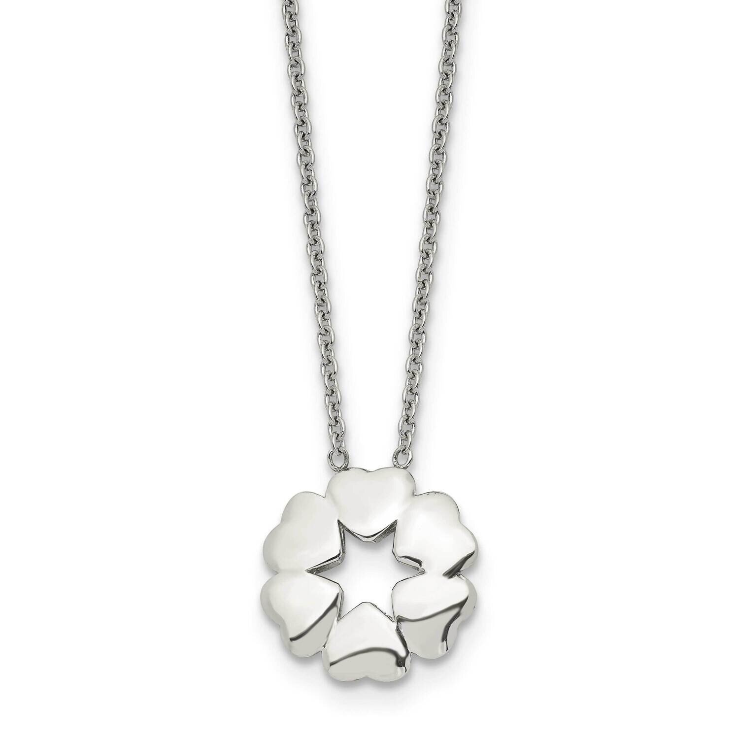 Flower Necklace Stainless Steel Polished SRN1552-18.5 by Chisel, MPN: SRN1552-18.5, 191101391798