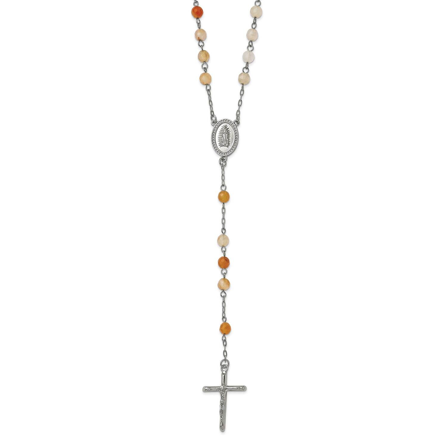 Agate Rosary Stainless Steel Polished SRN1571-31