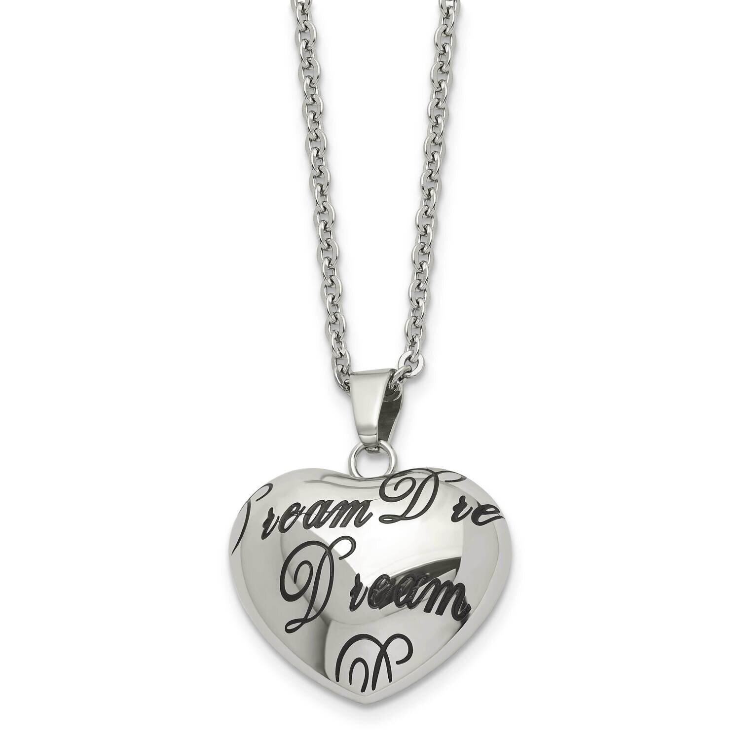 Heart Dream Necklace Stainless Steel Polished SRN1600-18 by Chisel, MPN: SRN1600-18, 883957579115
