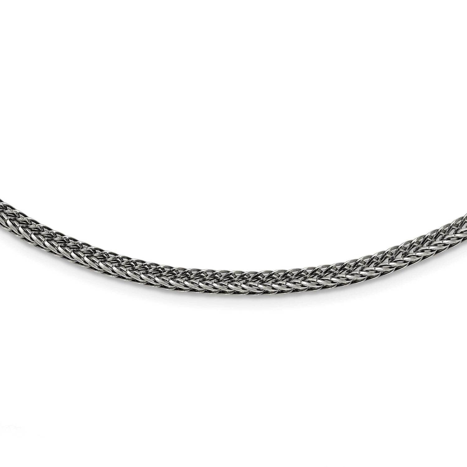 Antiqued Franco 3.75mm Chain Stainless Steel Polished SRN1641-22 by Chisel, MPN: SRN1641-22, 886774…