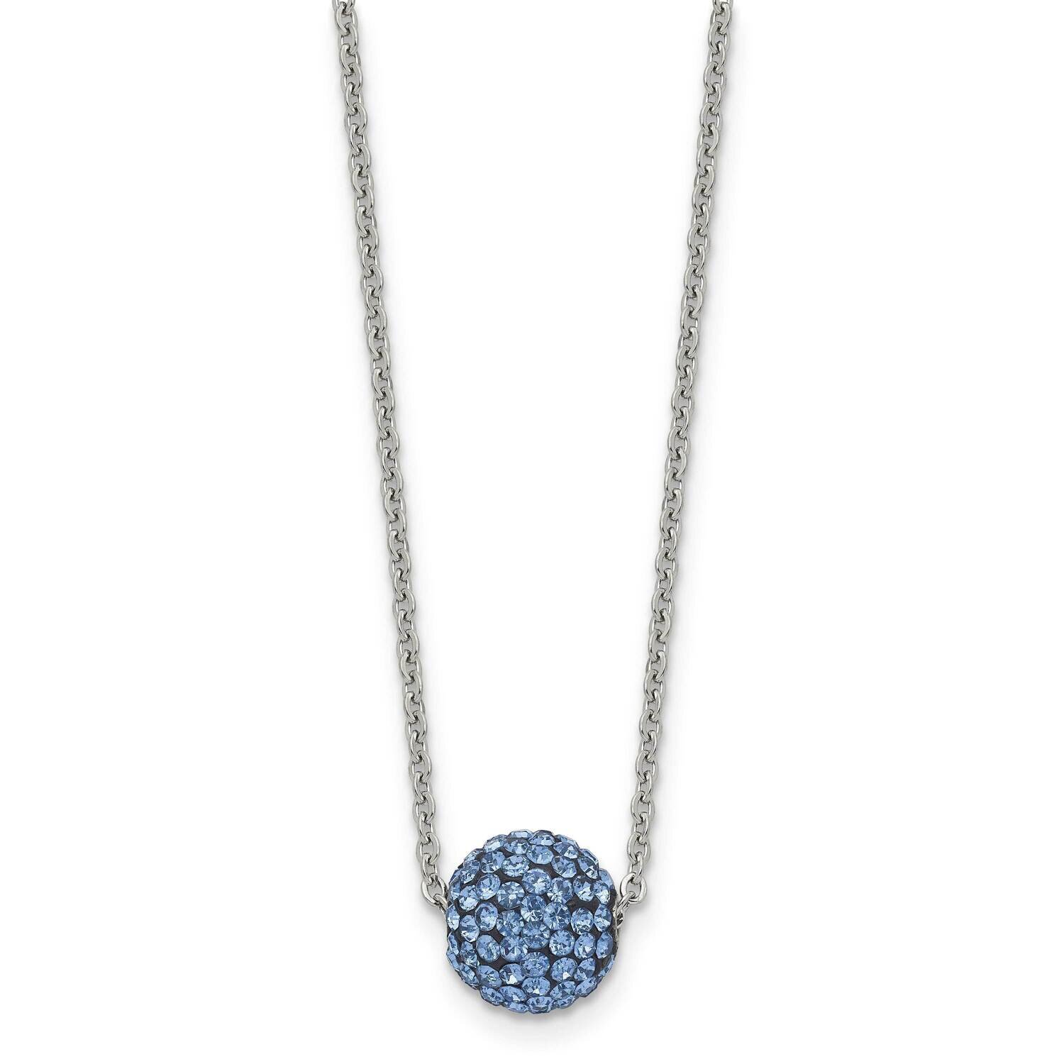 Blue Enamel Crystals 2 Inch Extension Necklace Stainless Steel Polished SRN1687-16 by Chisel, MPN: …