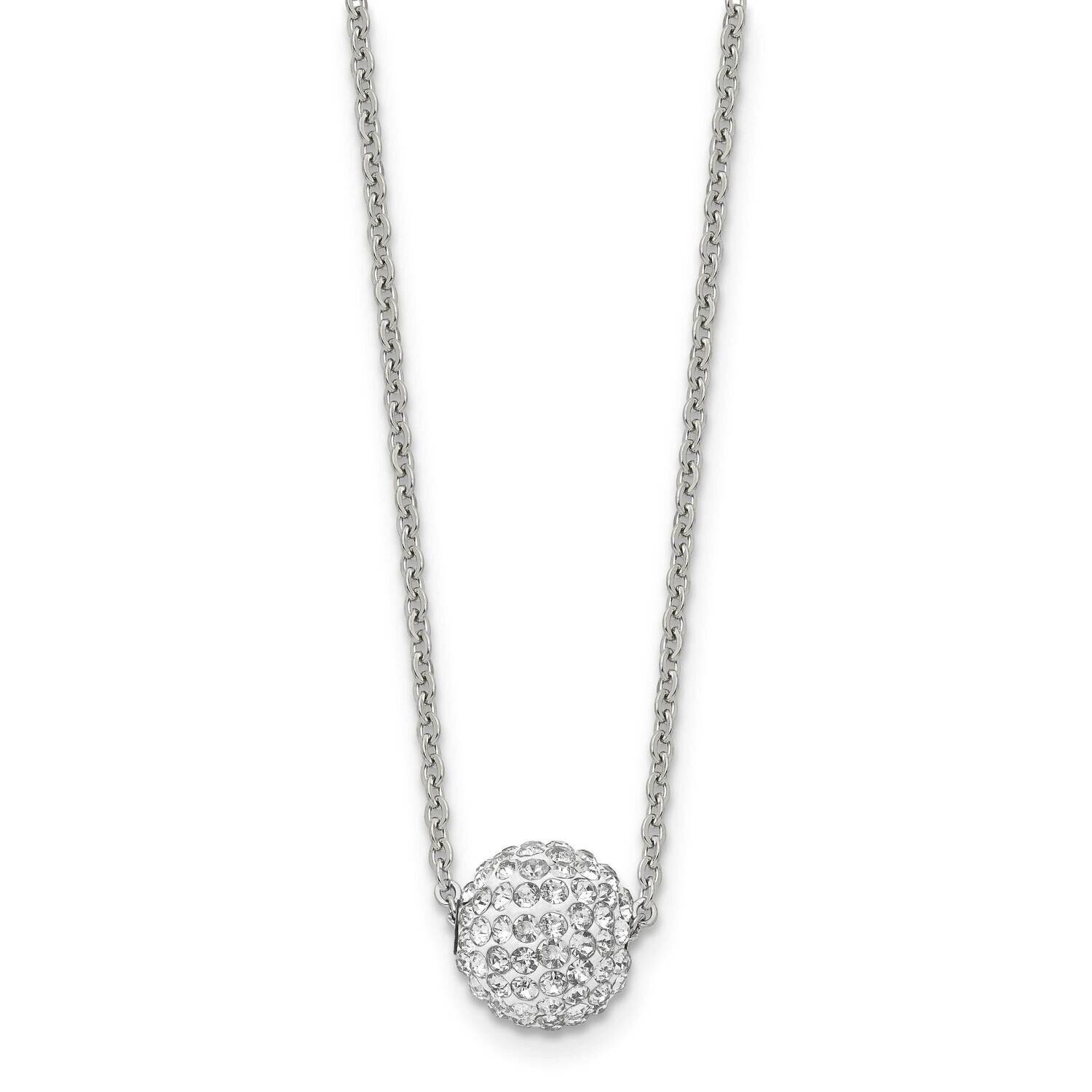 White Enamel Crystals 2 Inch Extension Necklace Stainless Steel Polished SRN1688-16 by Chisel, MPN:…