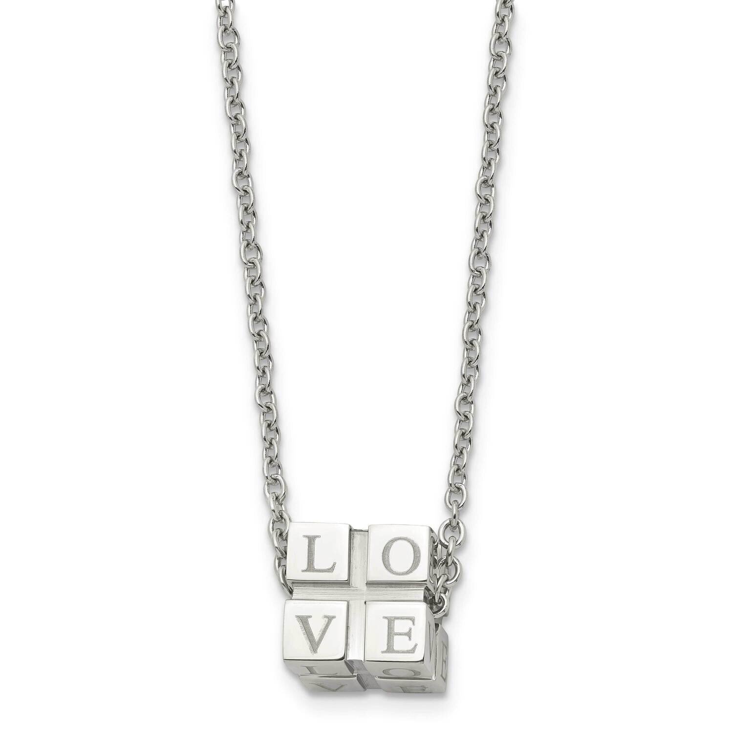 Love Box Necklace Stainless Steel Polished SRN1690-18.5 by Chisel, MPN: SRN1690-18.5, 191101391217