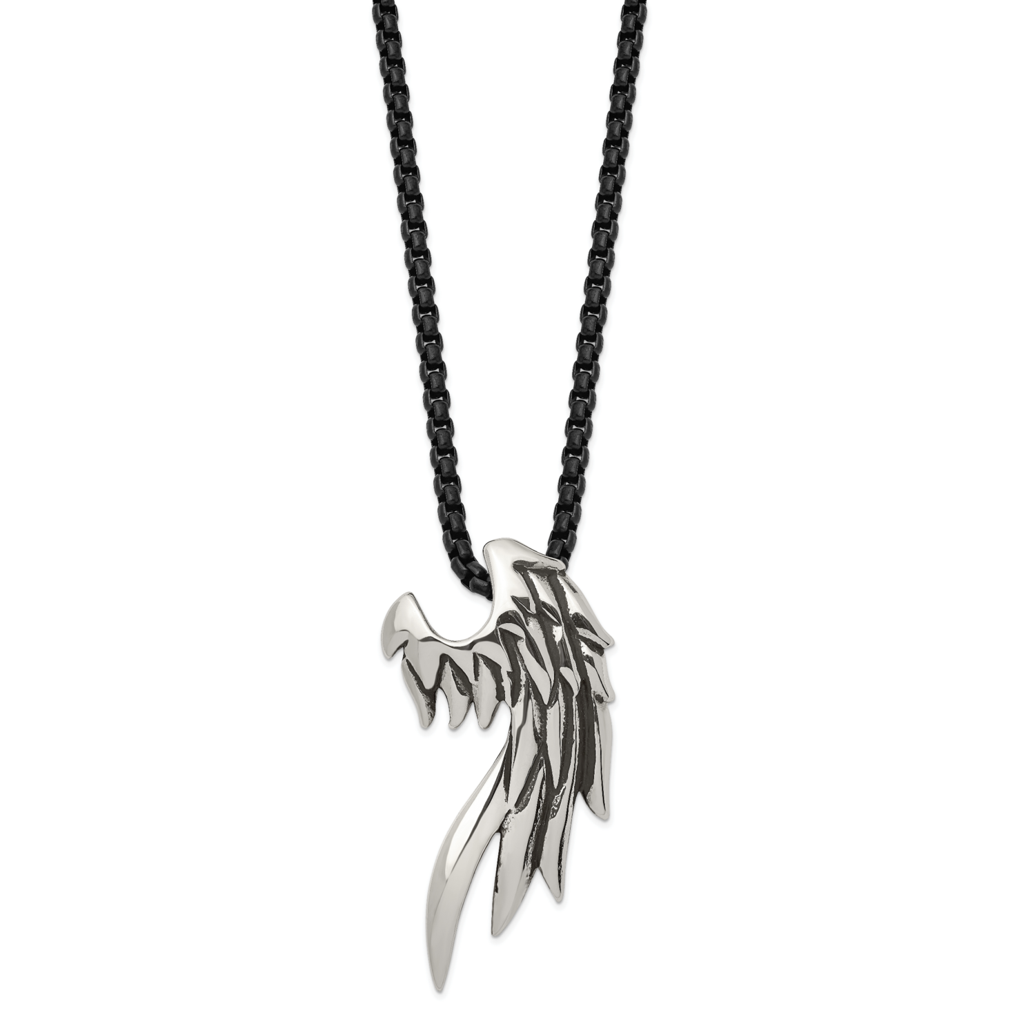 Antiqued Wing Necklace Stainless Steel Polished SRN1711-20 by Chisel, MPN: SRN1711-20, 886774578521