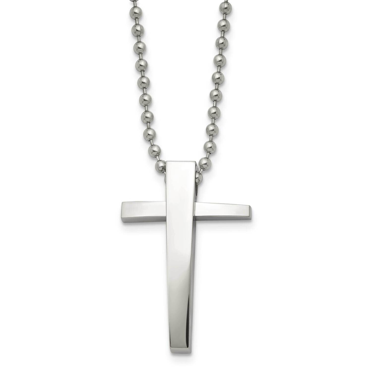 Cross 22 Inch Necklace Stainless Steel SRN175-22 by Chisel, MPN: SRN175-22, 883957748450