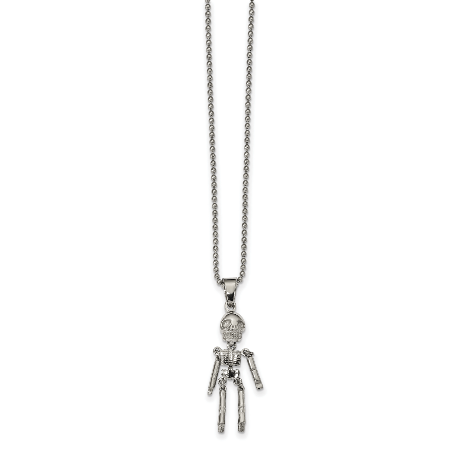 Moveable Skeleton Necklace Stainless Steel Polished SRN1815-22 by Chisel, MPN: SRN1815-22, 19110155…