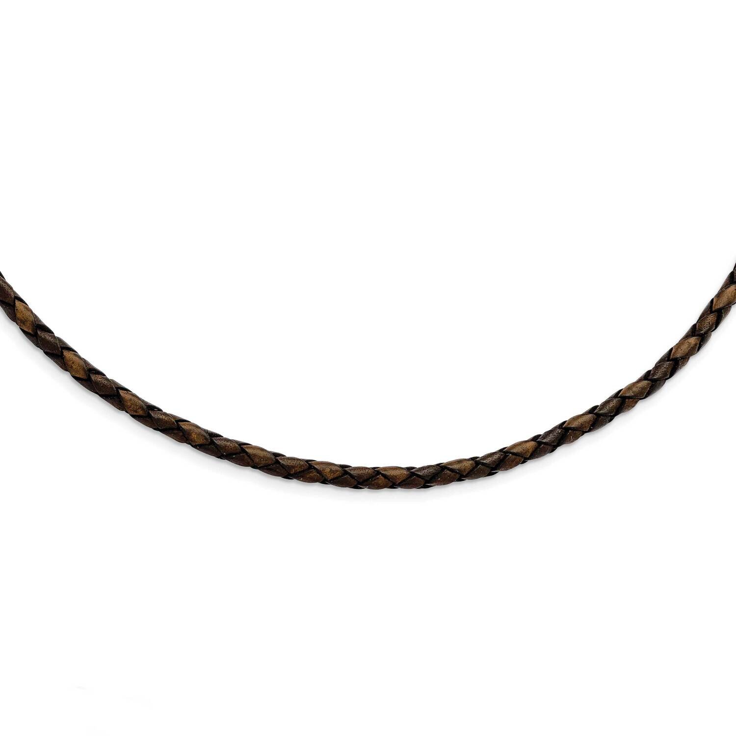 4mm Hexagon Weave Necklace Genuine Leather SRN194-18