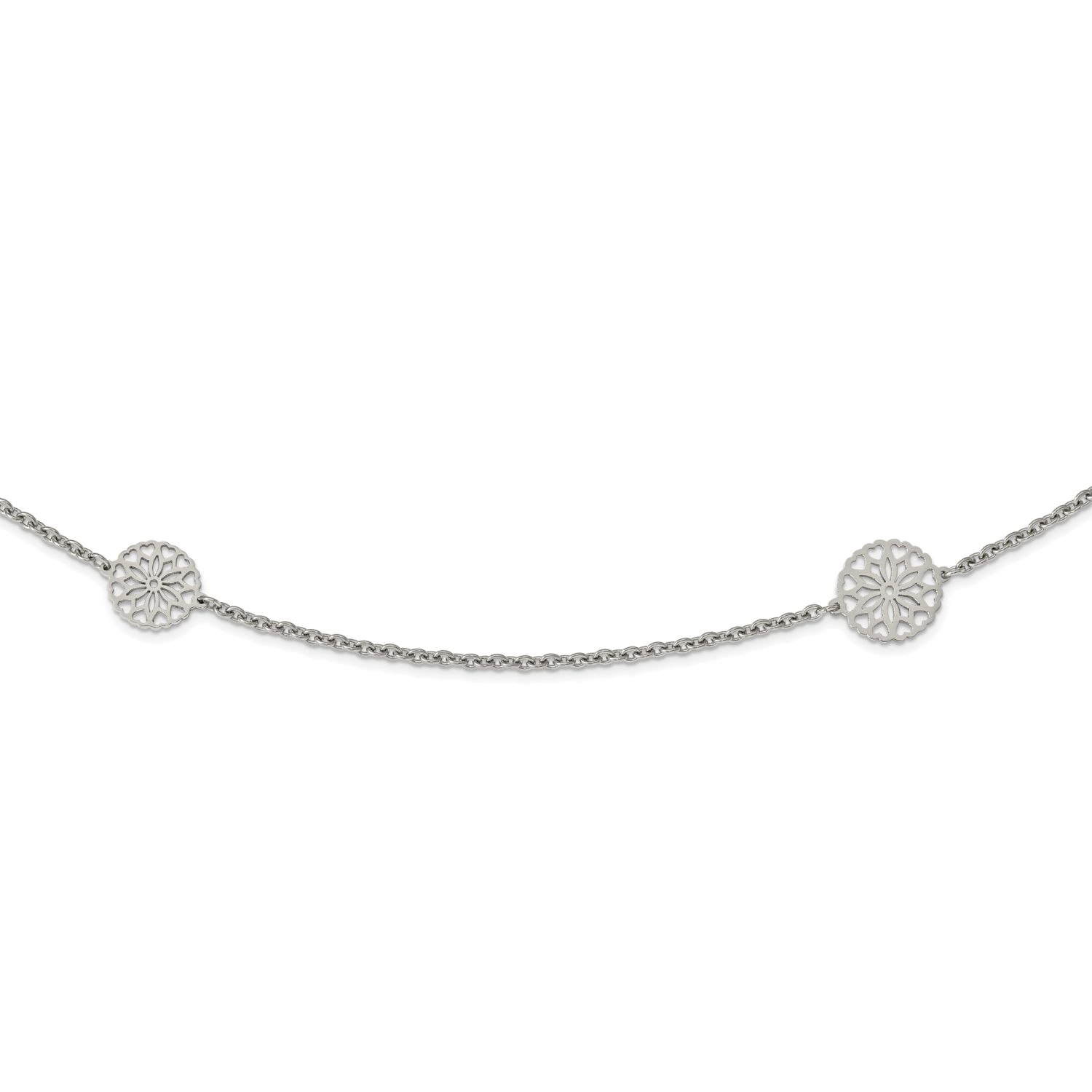 Flowers 32 Inch . Necklace Stainless Steel Polished SRN2486-32 by Chisel, MPN: SRN2486-32, 19110185…