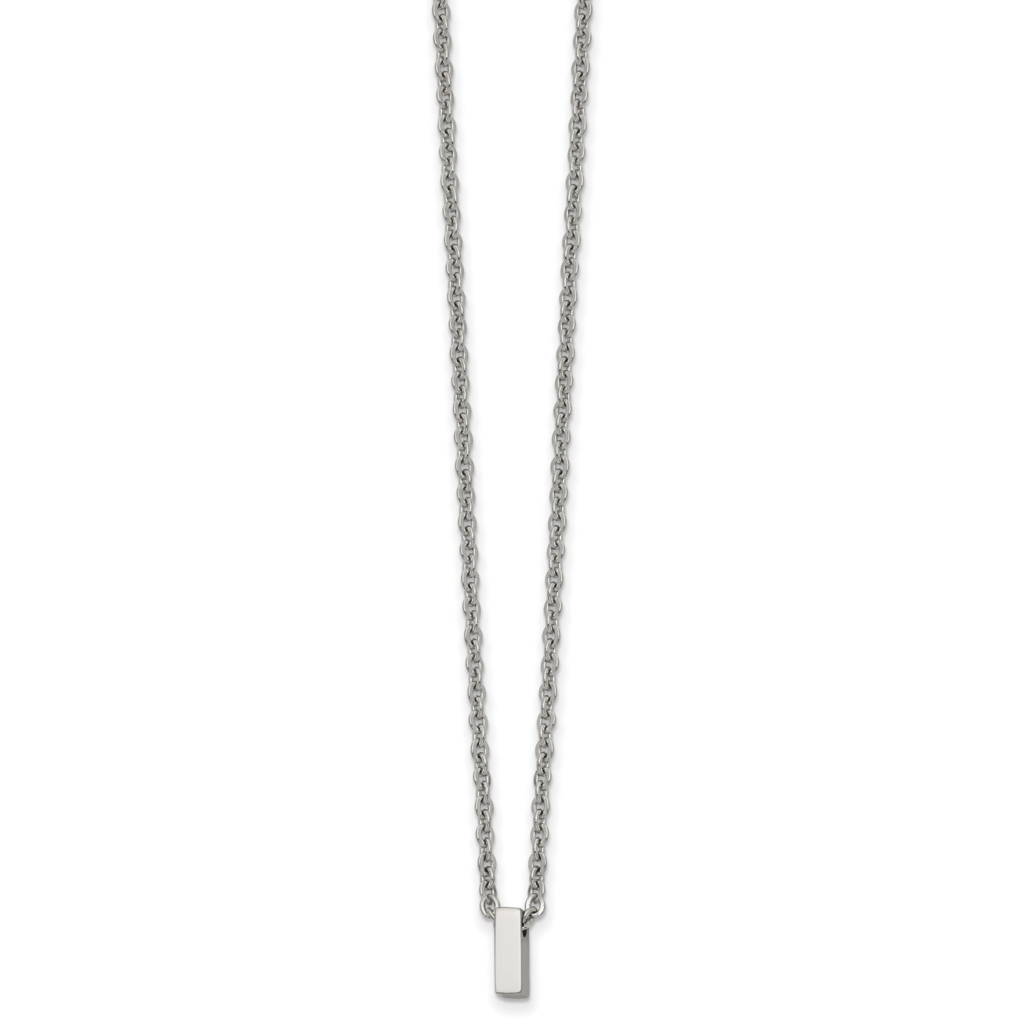 letter I 2 Inch Extension 18 Inch Necklace Stainless Steel Polished SRN2497I-18 by Chisel, MPN: SRN…