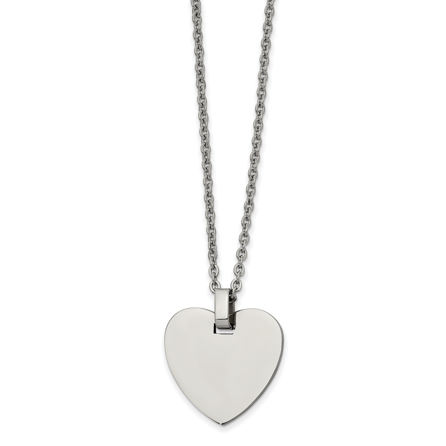 Heart 20 Inch Necklace Stainless Steel Polished SRN2516-20 by Chisel, MPN: SRN2516-20, 191101020070