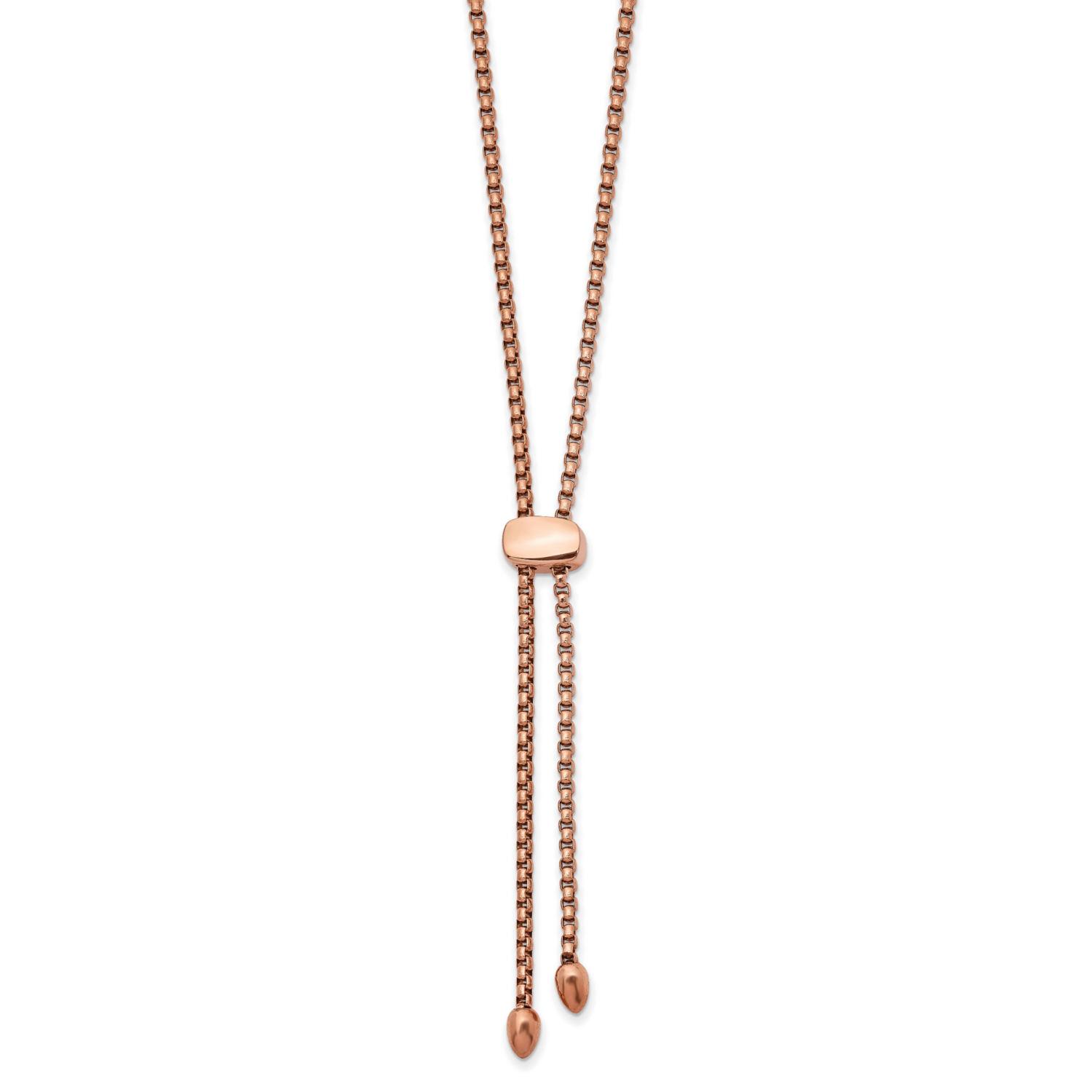 Fancy Rose IP-plated Adjustable up to 20.5 Inch Necklace Stainless Steel Polished SRN2564 by Chisel…