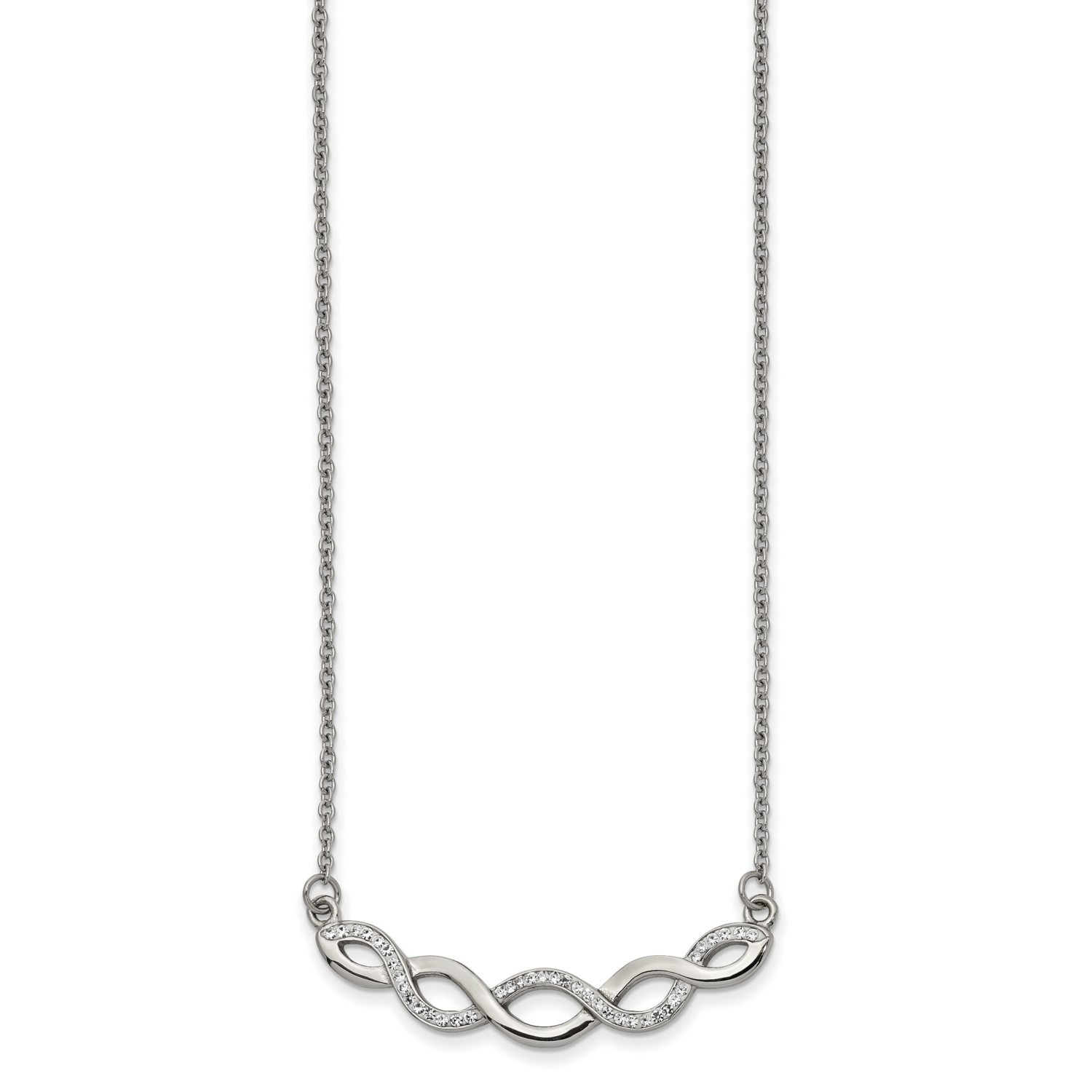Preciosa Crystal 16.5 Inch 2 Inch Extension Necklac Stainless Steel Polished SRN2565-16.5 by Chisel…