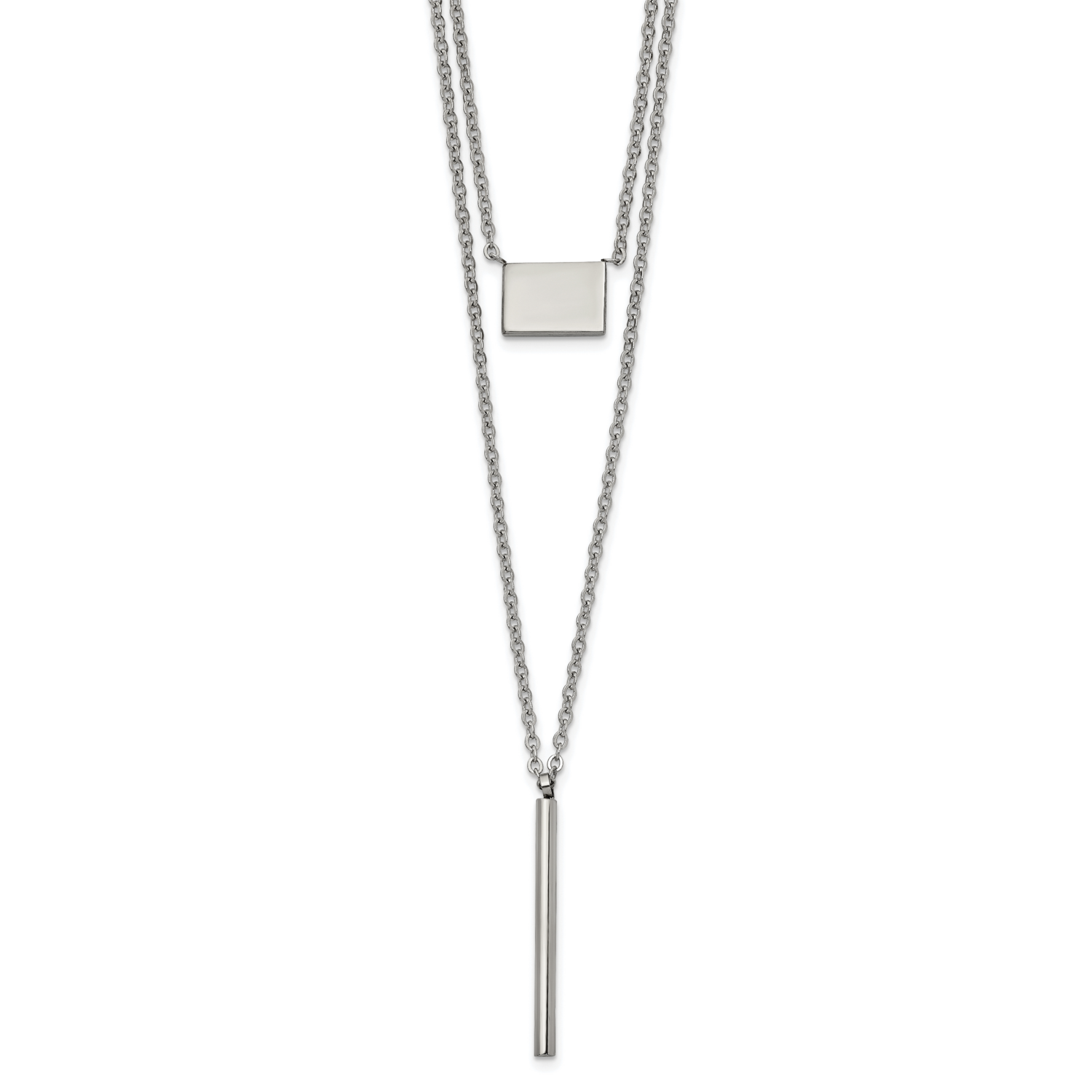 Multi Chain 16.5 Inch with 2 Inch Extension Necklace Stainless Steel Polished SRN2659-16.5 by Chise…