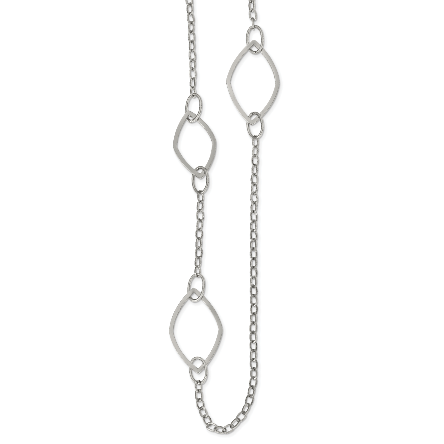 36 Inch Fancy Link Necklace Stainless Steel Polished SRN2665-36