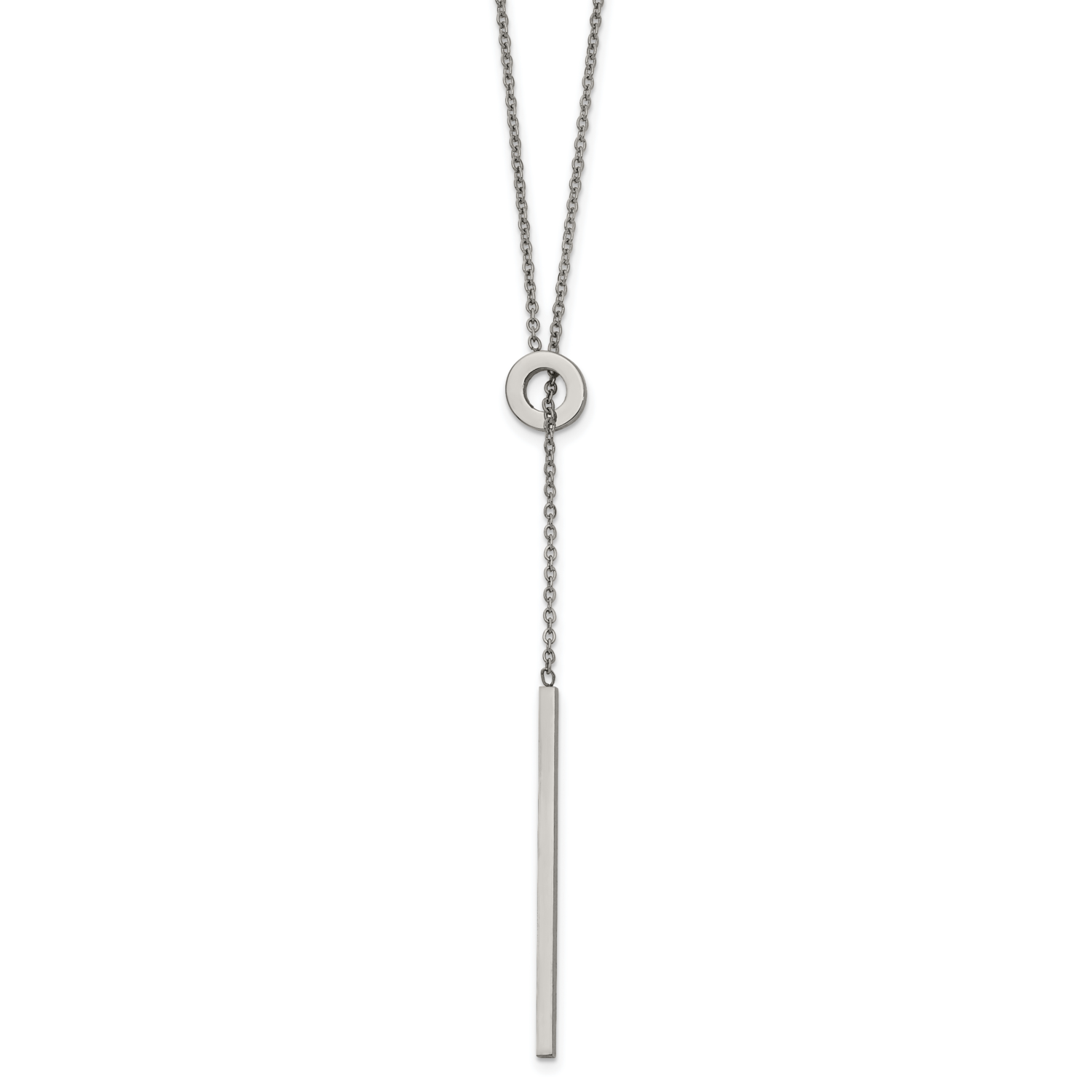 Adjustable 16.5 Inch 2 Inch Extension Y Necklace Stainless Steel Polished SRN2672-16.5 by Chisel, M…