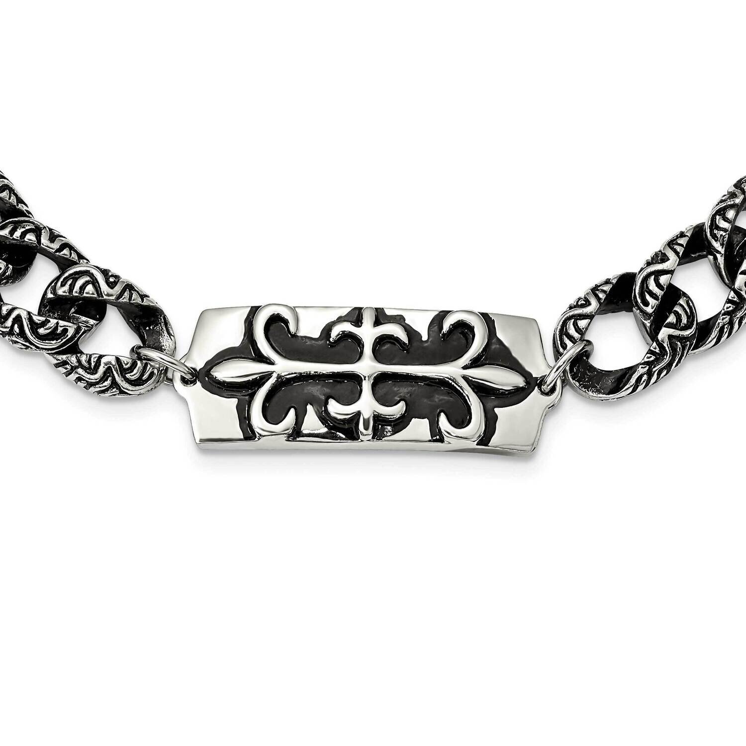 Gothic 24 Inch Necklace Stainless Steel Antiqued SRN364-24 by Chisel, MPN: SRN364-24, 883957750866