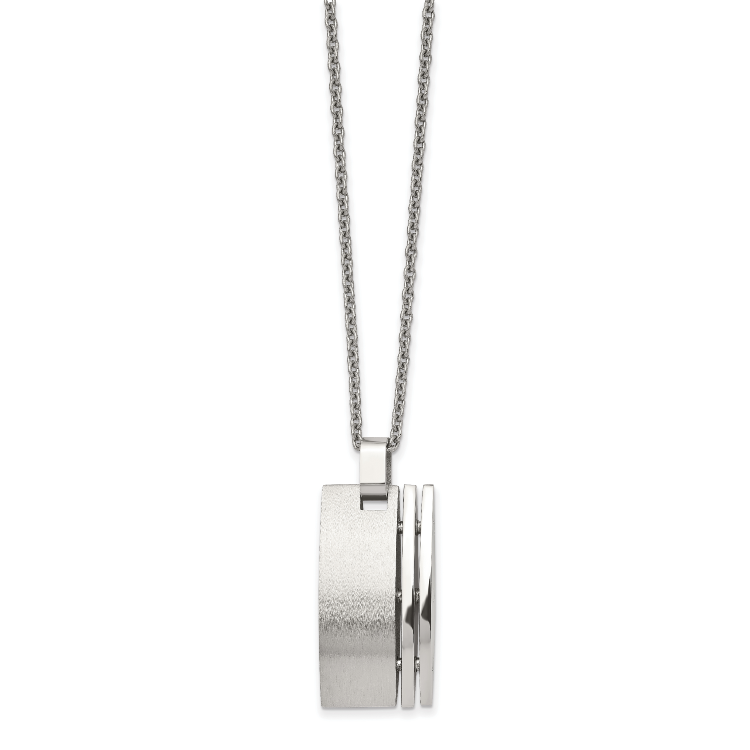 Pendant 22 Inch Necklace Stainless Steel Brushed SRN435-22