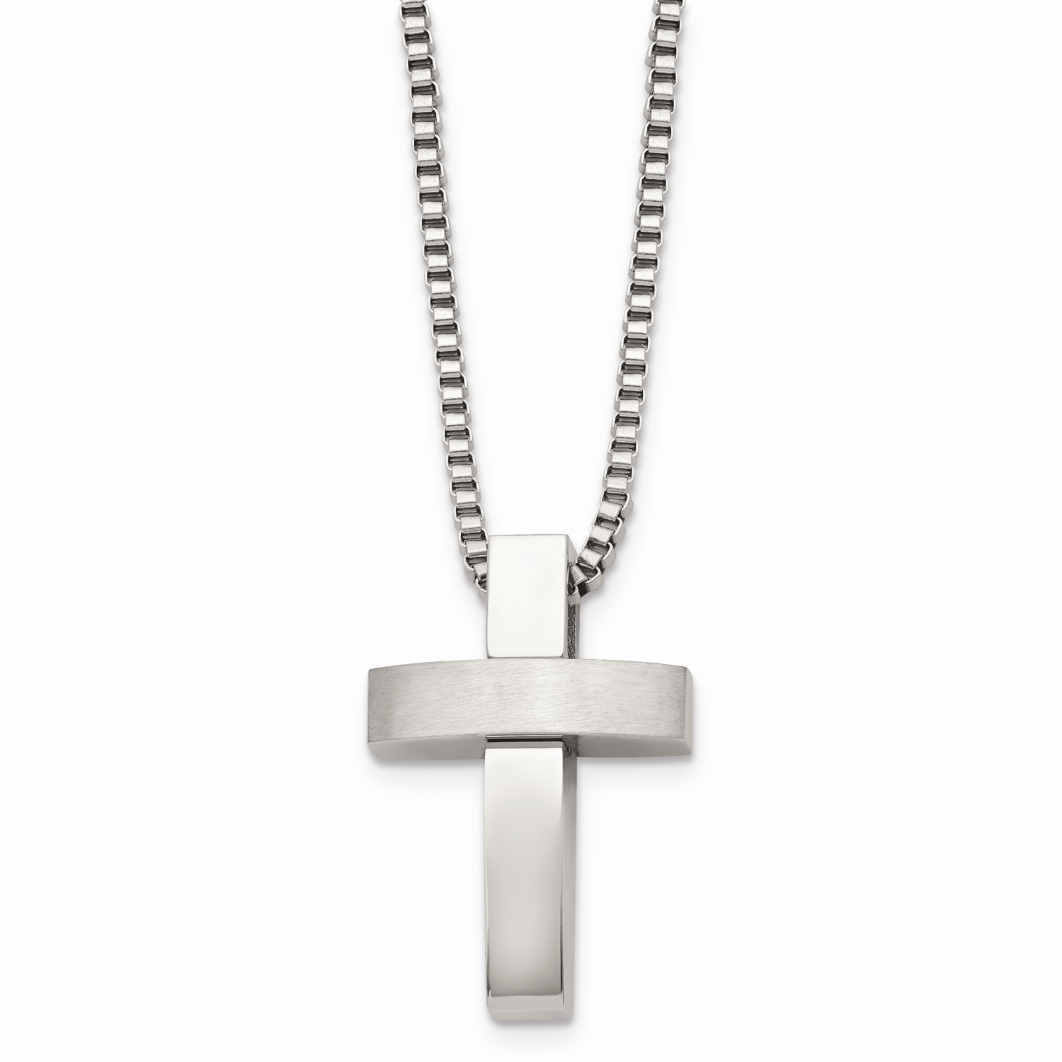 Cross Pendant 22 Inch Necklace Stainless Steel SRN504-22
