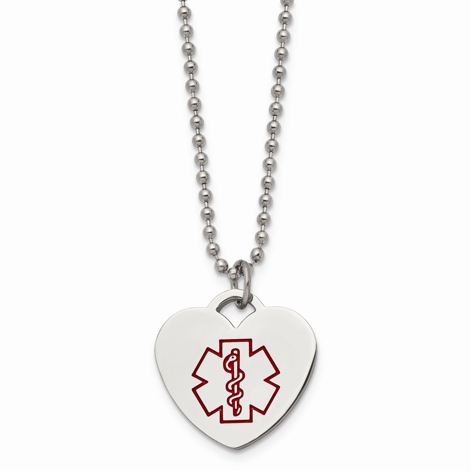 Heart Shaped Medical Pendant 22 Inch Necklace Stainless Steel SRN521-22 by Chisel, MPN: SRN521-22, …